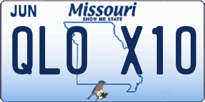 MO license plate QL0X1O