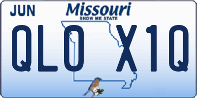 MO license plate QL0X1Q
