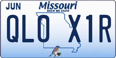 MO license plate QL0X1R