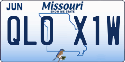 MO license plate QL0X1W