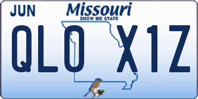 MO license plate QL0X1Z