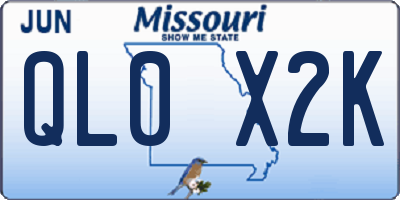 MO license plate QL0X2K