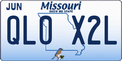 MO license plate QL0X2L