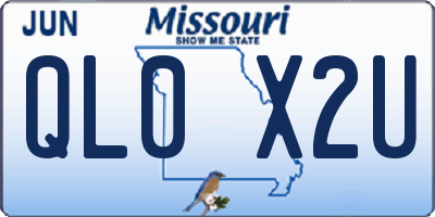 MO license plate QL0X2U