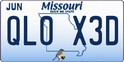 MO license plate QL0X3D