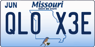 MO license plate QL0X3E