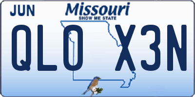 MO license plate QL0X3N