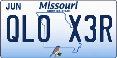 MO license plate QL0X3R