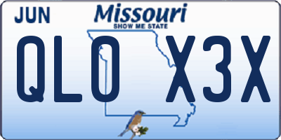MO license plate QL0X3X