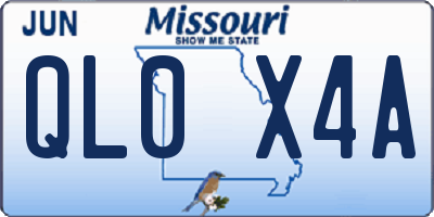 MO license plate QL0X4A