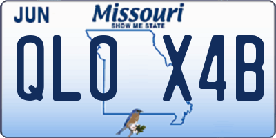 MO license plate QL0X4B