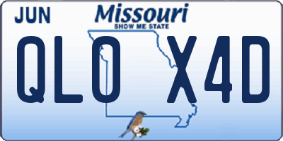MO license plate QL0X4D