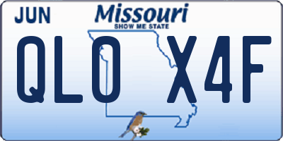 MO license plate QL0X4F