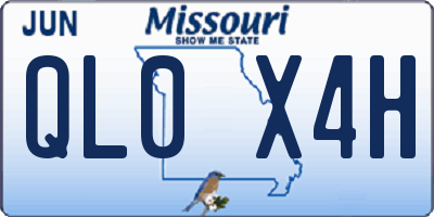 MO license plate QL0X4H