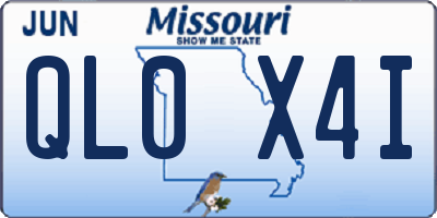 MO license plate QL0X4I