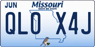 MO license plate QL0X4J