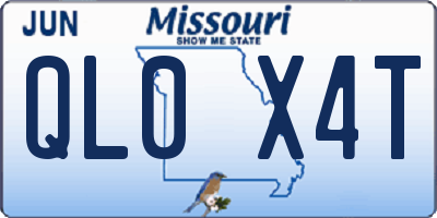 MO license plate QL0X4T