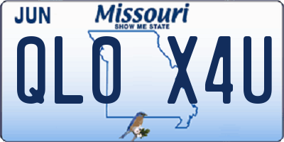 MO license plate QL0X4U