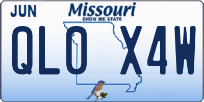 MO license plate QL0X4W