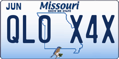 MO license plate QL0X4X