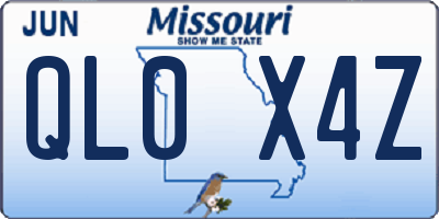 MO license plate QL0X4Z