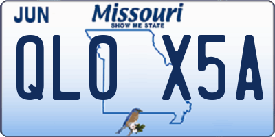MO license plate QL0X5A