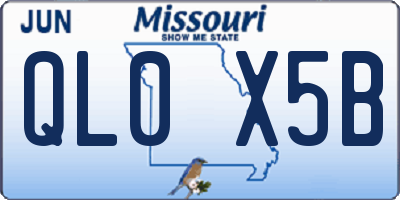 MO license plate QL0X5B
