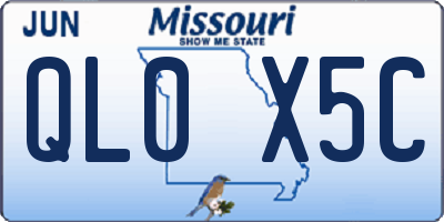 MO license plate QL0X5C