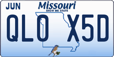 MO license plate QL0X5D