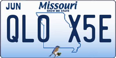 MO license plate QL0X5E