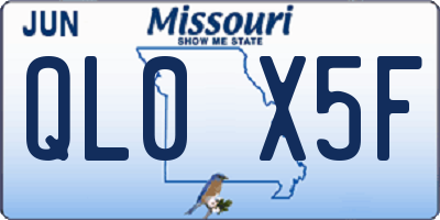 MO license plate QL0X5F
