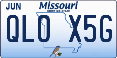 MO license plate QL0X5G