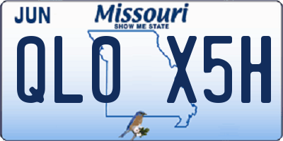 MO license plate QL0X5H
