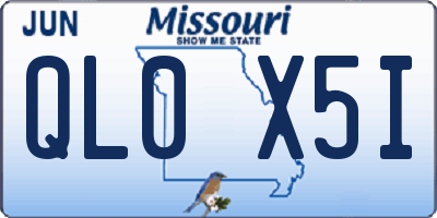 MO license plate QL0X5I