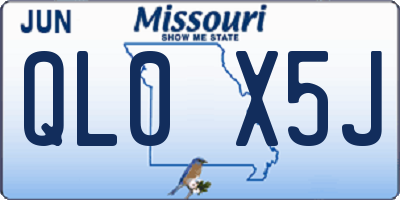 MO license plate QL0X5J