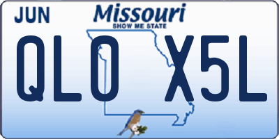 MO license plate QL0X5L