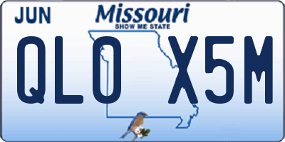 MO license plate QL0X5M