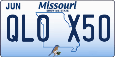 MO license plate QL0X5O
