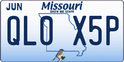 MO license plate QL0X5P