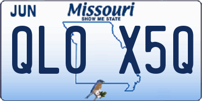 MO license plate QL0X5Q