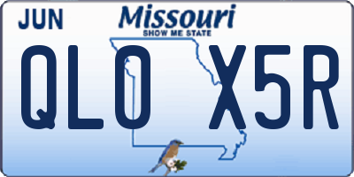 MO license plate QL0X5R