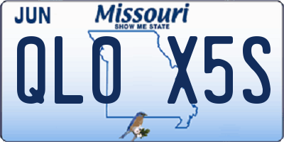 MO license plate QL0X5S