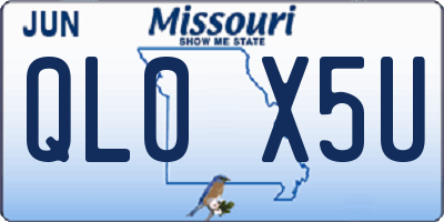 MO license plate QL0X5U