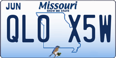 MO license plate QL0X5W