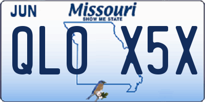 MO license plate QL0X5X