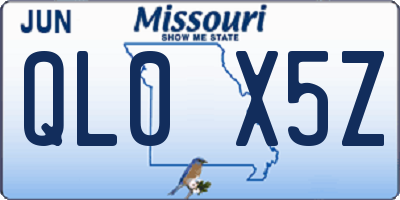 MO license plate QL0X5Z