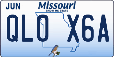 MO license plate QL0X6A