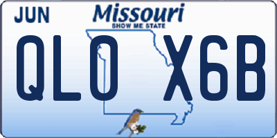 MO license plate QL0X6B