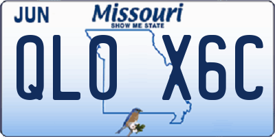 MO license plate QL0X6C