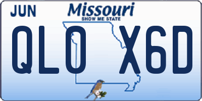 MO license plate QL0X6D